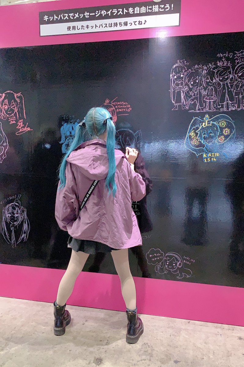 めちゃくちゃ仁王立ちでピアプロの壁描いてるの撮られてた()

#マジカルミライ2021